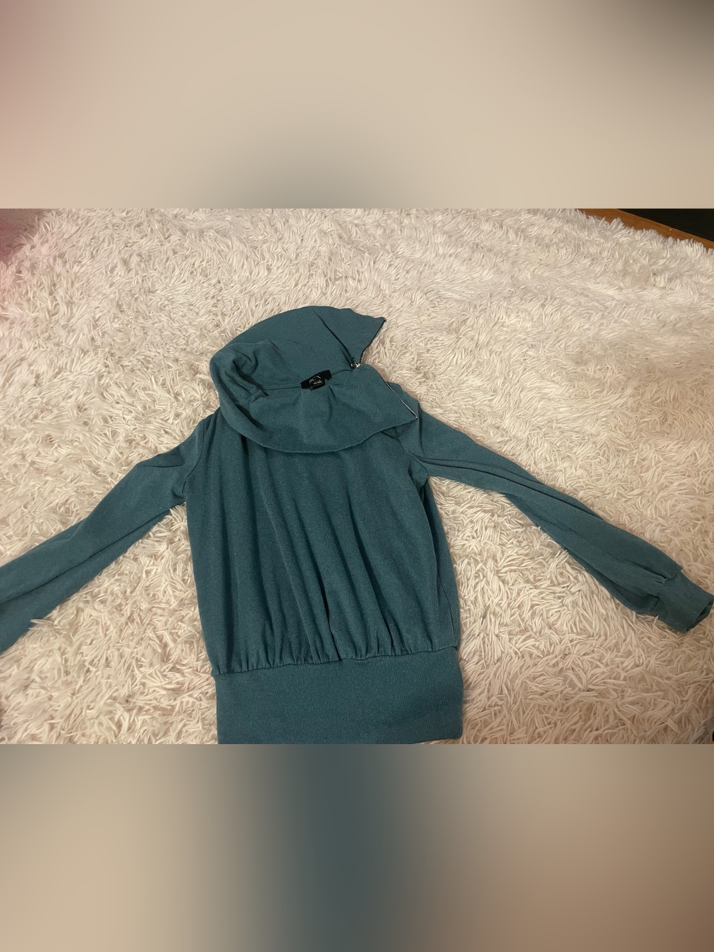 BCX Teal Ribbed Knit Top